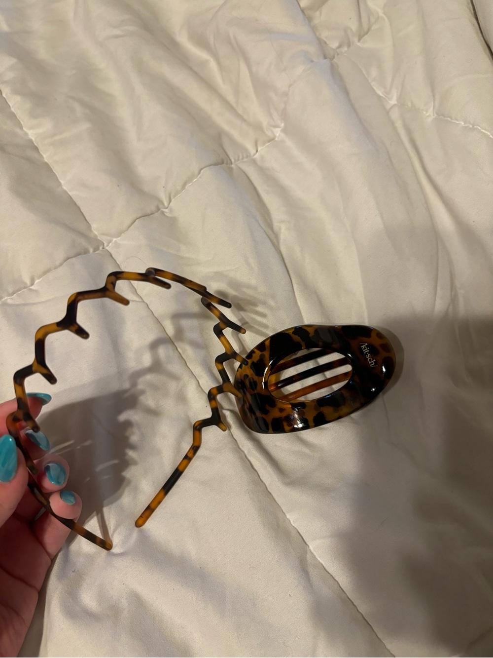 Kitsch Tortoiseshell Oval Clip & Zigzag Headband - Brown/Black